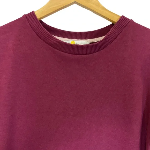 Boden Women’s Puff Sleeve Sweatshirt Dress - Burgundy Long Sleeve Stretc… - Picture 11 of 16
